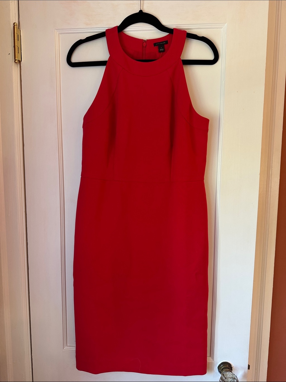 Ann Taylor Red Halter Sheath Dress